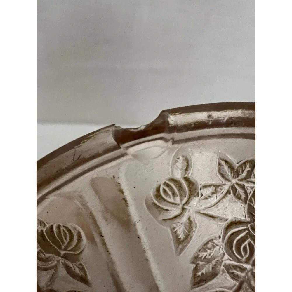 Federal Glass Sharon Cabbage Rose Sugar Bowl Lidded Pink Depression Glass
